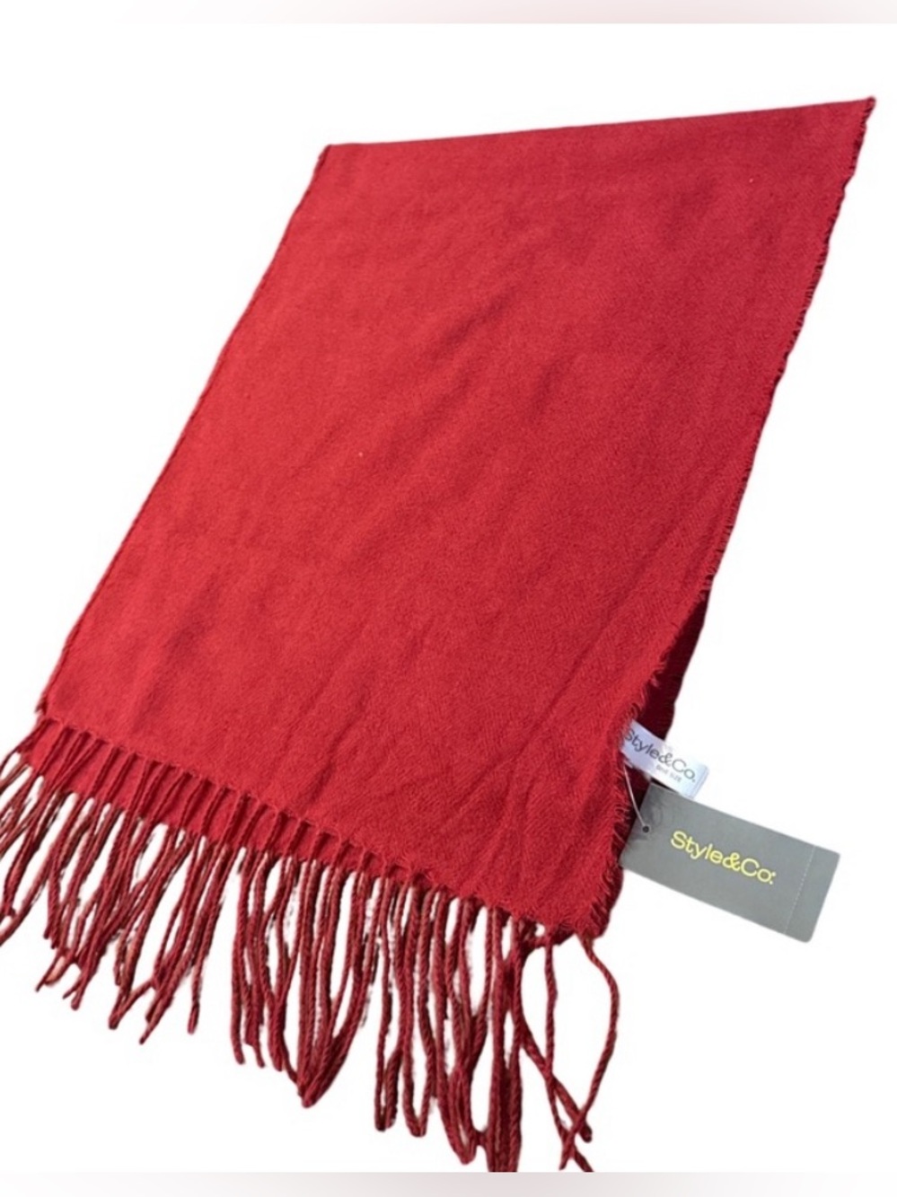 Style & Co. Red Fringe Scarf
